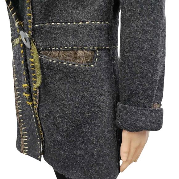 Vintage Dick & Jayne LA Cardigan Jacket Embellished Wool Blend Size M Brown - Picture 7 of 10